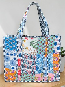 Bolso de Mano Acolchado con Estampado Artesanal Indio para Mujer, Bolso de Compras de Moda para Invierno y Verano, Bolso de Hombro con Flores Geométricas Multicolores - Product Image 3