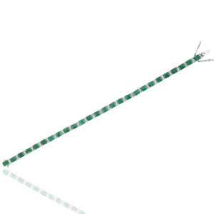 Pulsera de tenis de plata de ley 925 con esmeralda natural y diamantes, moderna y en oferta, para mujer, ideal para fiestas. - Product Image 5