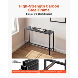 Tavolo da Bar Rettangolare da Esterno con Struttura in Metallo Robusta e Piano Impermeabile 47 x 15, Tavolo da Pranzo per Patio, Tavolo da Bar ad Altezza Bancone - Product Image 3