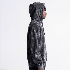 Nueva Sudadera con Capucha Oversize para Hombre, Teñida, de Algodón French Terry, Corte Regular, para Otoño, con Bolsillos, Diseño Tejido - Product Image 3