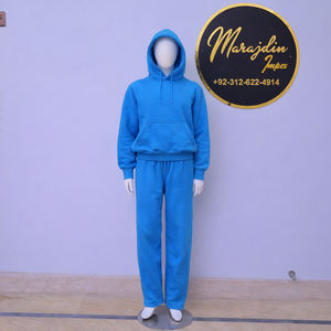 Ensemble deux pièces de survêtements de sport longs, amples et oversize, comprenant un sweat à capuche uni et un pantalon de jogging - Product Image 2