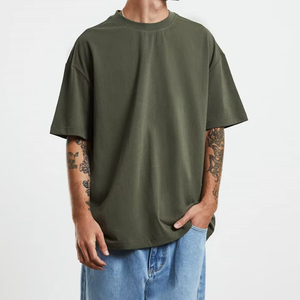 T-shirts en coton 100% surdimensionnés avec logo personnalisé, confortables, écologiques, vêtements décontractés, grandes tailles pour hommes - Product Image 5