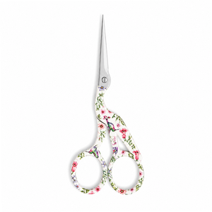 Ciseaux à broder en acier inoxydable de 4,5 pouces avec motif floral colibris et grue, pour point d'aiguille, couture et artisanat DIY - Product Image 2
