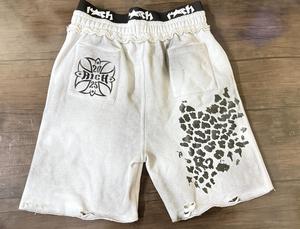 <b>Top</b> Trending Cotton French Terry <b>Distressed</b> Shorts Wholesale Men Streetwear Dtf <b>Distressed</b> Shorts - Product Image 2