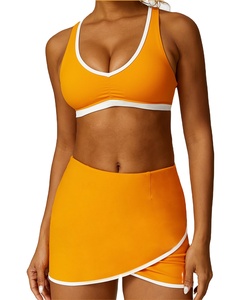 <b>Women</b> 2 Piece Yoga Set High Waist <b>Shorts</b> Crisscross Straps Asymmetric Design Sweat Wicking Sport Wear Solid Color Workout Outfit - Product Image 4