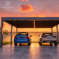 Abri de voiture modulaire en aluminium à persiennes, résistant aux UV, imperméable, revêtement poudré, certifié ISO9001, moderne et luxueux pour usage en jardin