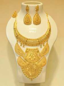 New Fashion Hiphop Style Gold Plated Brass Diamond Women's Jewelry Set Necklace Engagement Wedding Anniversary Gift Party Chunky - Product Image 4
