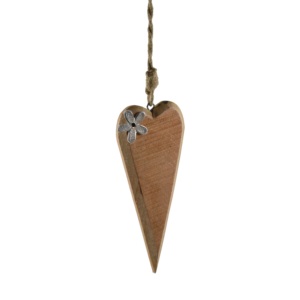 Décoration suspendue en forme de cœur, motif oiseau et bois, idéale pour l'intérieur, design naturel, décoration de Noël - Product Image 3