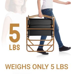 Large Aluminum <b>Frame</b> 600D Khaki Oxford Fabric 100kg Loading Capacity Imitation Wood Grain Spray Paint <b>Black</b> Camping Chair - Product Image 6