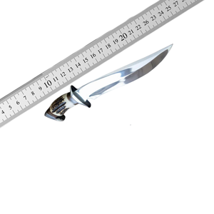Couteau Bowie OEM fait main de haute qualité, lame fixe en acier inoxydable, pour camping et utilisation extérieure, manche en bois de cerf naturel, garantie 3 ans - Product Image 6