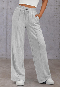 Pantalon de sport large pour femme, taille haute, coupe ample, tendance, avec cordon de serrage, pour adolescentes - Product Image 2