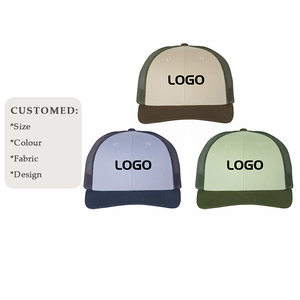 Gorra de camionero de 6 paneles de poliéster y algodón con logotipo personalizado, gorra de camionero de camello con bordado 3D, gorra de camionero transpirable de verano para exteriores - Product Image 1