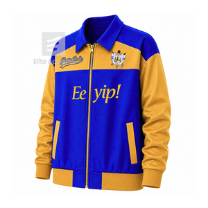 Chaqueta cortavientos personalizada de la hermandad Sigma Gamma Rho con logo bordado en azul y dorado, estilo casual para mujer con forro de poliéster. - Product Image 2