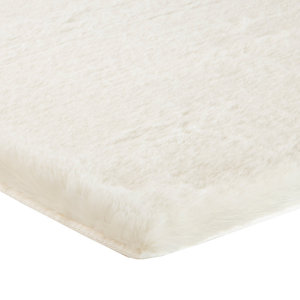 Alfombra de Baño de Piel Sintética de Lujo Color Marfil, Ultra Suave y Esponjosa, Estilo Piel de Oveja, para Baño, Alfombrillas de Baño Excelentes - Product Image 1