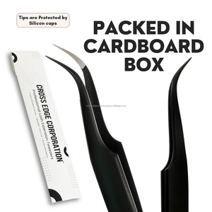 Meilleures pinces à cils en acier inoxydable avec pointe en fibre de cils incurvée 45 65 90 degrés de volume Outils pour extensions de cils - Product Image 5