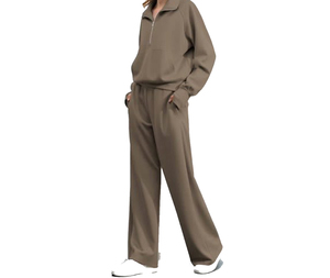 Chándal Nuevo y Elegante con Diseño Personalizado, Color Sólido, Corte Regular, Top Largo para Mujer, Cierre con Cordón, Capucha, Poliéster/Algodón - Product Image 5