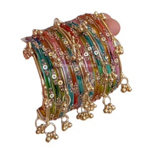 High Quality Indian Bridal <b>Bangle</b> Set Kundan Crystal <b>Bangles</b> Punjabi Kashmiri Churiyan for Wedding Dulhan Small changes occur - Product Image 1