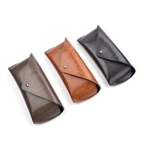 Étui optique en cuir véritable avec intérieur souple, protection pour lunettes de soleil, vente en gros, articles en cuir personnalisés LGC-0069 - Product Image 1