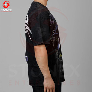 T-shirts en coton à séchage rapide, impression surdimensionnée, impression et logo personnalisés pour hommes, avec plusieurs designs. - Product Image 4