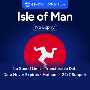 Eskimo Isle of Man 1 Go eSIM sans expiration des données, données de voyage, vitesse rapide 5G/4G, pas de carte SIM physique requise, S-IoM-01, Smartphones numériques - Product Image 1