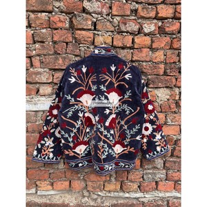 Wholesale Suzani Jacket Handmade Velvet Jacket Floral Embroidery Jacket With Inside Cotton Lining Boho Chic Jacket - Product Image 6