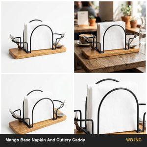 Porta Cubiertos de Hierro Hecho a Mano de 22 cm en Negro con Base de Mango, para Decoración del Hogar, Hoteles y Bodas - Product Image 6