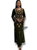Vente en gros AWAIS HOUSE Ensemble de luxe écologique 2 pièces pour femmes musulmanes, Kaftan simple en velours uni perlé non tissé