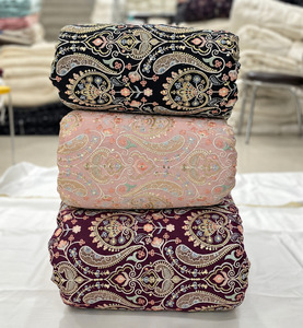 SQ embroidery fabric embroidered silk fabric abaya fabric <b>kaftan</b> material apparel sourcing wholesale garment manufacturing trade - Product Image 2