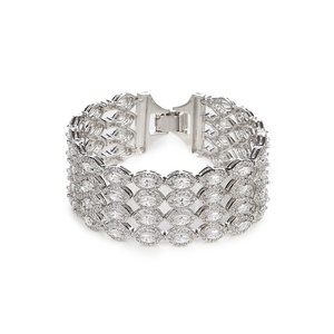 Joyería nupcial clásica Pulsera CZ blanca - Product Image 1
