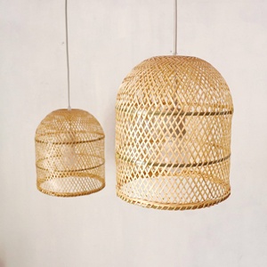 Abat-jour suspendu de lanterne en jonc de mer naturelle tissée à la mode, abat-jour/couverture de lampe en jonc de mer - Product Image 5