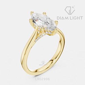 Anillo de Diamante Cultivado en Laboratorio con Corte Marquesa Certificado por IGI de 1.79CT, Oro Blanco de 14K, Color F+, Claridad VS+, Anillo de Compromiso Moderno para Mujer - Product Image 4