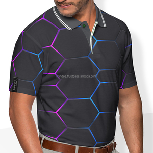 Camisetas Polo de Golf para Hombre al por Mayor, OEM ODM, Bordadas, de Poliéster y Spandex, Tallas Grandes, Tejidas, con Estampado, Transpirables - Product Image 3