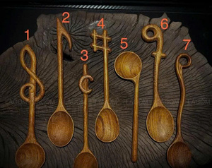 New Music Note Wooden <b>Spoon</b> Handmade Red Wood Music Note Wooden <b>Spoon</b> Eco Friendly Wooden <b>Spoon</b> Vietnam <b>Small</b> Wood Scoop Bamboo - Product Image 2