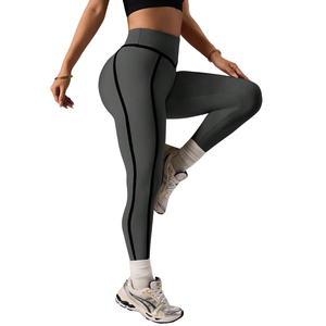 Leggings de yoga taille haute en spandex pour femme - Leggings de sport légers à blocs de couleur, contrôle du ventre, longueur intégrale pour le yoga et la gym - Product Image 4