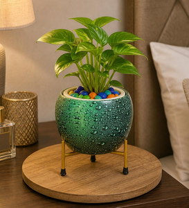 Pot de fleurs artisanal Pitalnagi Meenakari, récipient à fleurs en métal artistique traditionnel pour plantes d'intérieur et d'extérieur, décoration de la maison - Product Image 4