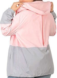 Chaqueta Impermeable y Cortavientos de Talla Grande para Mujer, con Capucha, Diseño Personalizado en Dos Tonos, Varios Colores - Product Image 2