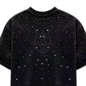 Camiseta de hombre 100% algodón, corte holgado, último diseño, precio bajo, estampada con pedrería, cómoda y de secado rápido. - Product Image 5