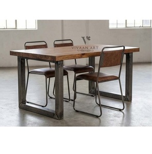 Ensemble de table et de chaises de salle à manger en bois massif moderne et écologique de luxe pour la maison, le restaurant, le café, l'hôtel - Product Image 3