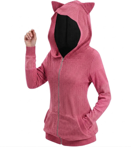 Sudadera con Capucha para Mujer, Tejido de Punto con Patrón Sólido, de Alta Calidad, Transpirable, de Secado Rápido, Invierno, Bordada, Personalizada - Product Image 1