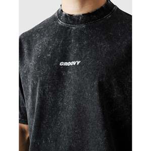 เสื้อยืดโอเวอร์ไซส์ทรงใหญ่พิเศษ ผ้าคอตตอน 100% สไตล์วินเทจ สตรีทแวร์ ล้างสีแบบแอซิดวอช รับผลิตแบบ OEM แบรนด์ส่วนตัว - Product Image 1