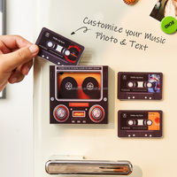 Aimant de réfrigérateur NFC Mixtape en forme de cassette, style vinyle vintage et cassette rétro, avec musique Spotify personnalisée