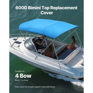 Tendalino Bimini per Barca a 4 Archi in Poliestere 600D, Impermeabile, Protezione Solare, con Borsa Portaoggetti, Ricambio Premium per Copertura Barca - Product Image 2