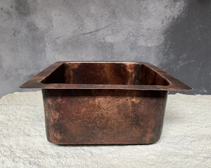 Fregadero de Cocina Rectangular de Cobre Hecho a Mano, Lavabo Premium Estilo Rústico, Fregadero Metálico Artesanal para Encimera de Cocina - Product Image 3