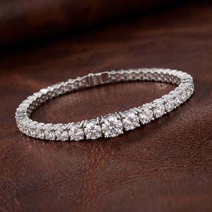 จิม่ามีสไตล์น่ารัก10K/14K/18K สร้อยข้อมือสีขาวชุบทอง cecily ทรงกลมสำหรับผู้หญิงได้รับการรับรองจากห้องปฏิบัติการ - Product Image 1