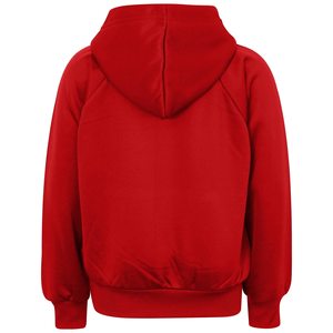Boys Red Hooded Zipper Sweatshirt Full Sleeve Solid Color Casual Autumn Wear 100% Cotton Side Pockets Regular Fit - Product Image 5