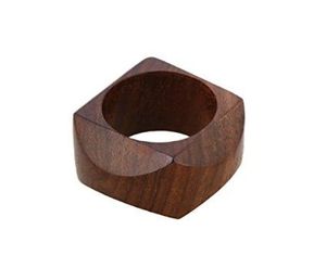 Anillo para Servilletas de Madera de Mango Natural de Diseño, Ecológico, Duradero y de Lujo con Patrón Único para Bodas y Uso Diario - Product Image 2