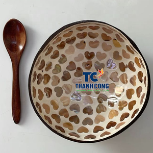 Low MOQ Vietnam Souvenir ARTISAN BOWL Mother of Pearl Cheap Price <b>Shell</b> Inlay <b>COCONUT</b> <b>SHELL</b> BOWL Factory Direct Wholesale - Product Image 1