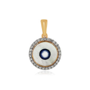 Collier pendentif œil porte-bonheur en argent sterling 925 et zircon blanc, bijoux de luxe haut de gamme, fabrication en stock. - Product Image 4