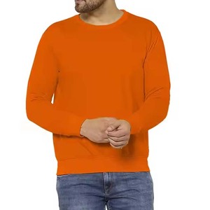 Sudadera de Cuello Redondo Color Naranja para Hombre, Corte Regular, Color Sólido, Tejido de Algodón, Estilo Casual para Otoño - Product Image 1