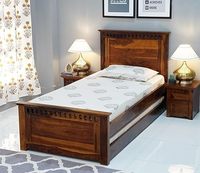 Lit pliant Advika Elano Knox Sheesham, taille double |   Lit gigogne moderne et élégant en bois de sheesham massif, meubles de chambre durables